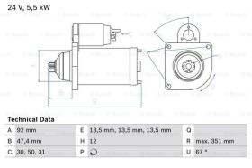 BOSCH 0986025450 - MOTOR DE ARRANQUE