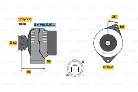 BOSCH 0986035501 - ALTERNADOR