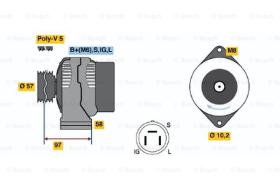 BOSCH 0986036301 - ALTERNADOR