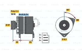 BOSCH 0986036611 - ALTERNADOR