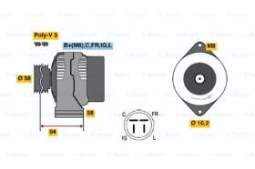 BOSCH 0986038551 - ALTERNADOR