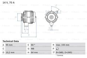 BOSCH 0986038730 - ALTERNADOR