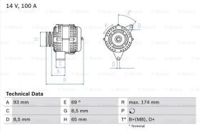 BOSCH 0986039180 - ALTERNADOR