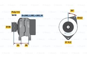 BOSCH 0986040001 - ALTERNADOR