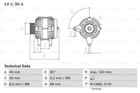 BOSCH 0986040330 - ALTERNADOR