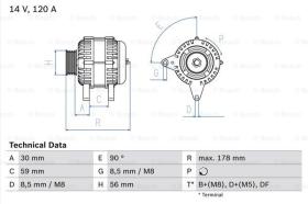 BOSCH 0986040350 - ALTERNADOR