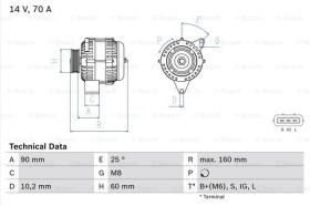 BOSCH 0986040461 - ALTERNADOR