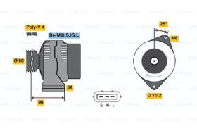 BOSCH 0986040501 - ALTERNADOR