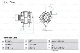 BOSCH 0986041330 - ALTERNADOR