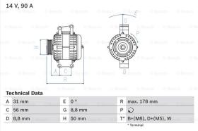 BOSCH 0986041530 - ALTERNADOR