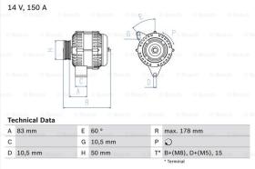 BOSCH 0986041550 - ALTERNADOR