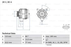 BOSCH 0986042360 - ALTERNADOR