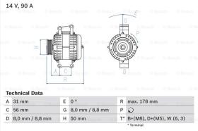 BOSCH 0986042520 - ALTERNADOR