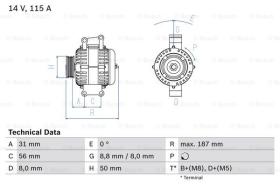 BOSCH 0986043660 - ALTERNADOR