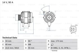 BOSCH 0986046110 - ALTERNADOR