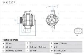 BOSCH 0986047640 - ALTERNADOR