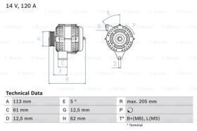 BOSCH 0986049530 - ALTERNADOR