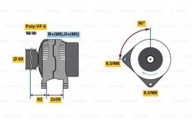 BOSCH 0986080080 - ALTERNADOR