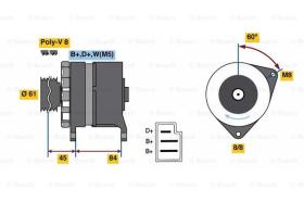 BOSCH 0986080850 - ALTERNADOR