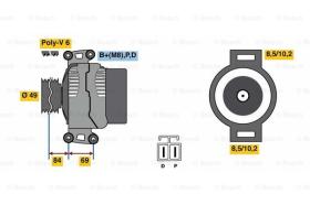 BOSCH 0986081300 - ALTERNADOR