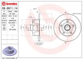 BREMBO 08691114 - DISCO DE FRENO