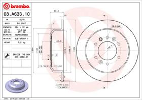 BREMBO 08A63310 - DISCO DE FRENO