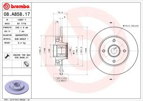 BREMBO 08A85817 - DISCO DE FRENO