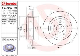 BREMBO 08A86310 - DISCO DE FRENO