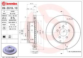 BREMBO 09551910 - DISCO FRENO/HC/PVT