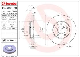 BREMBO 09686311 - DISCO DE FRENO