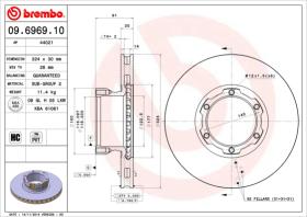 BREMBO 09696910 - DISCO MERCEDES-BENZ 809D/811D/814D(