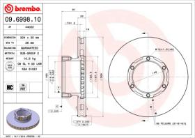 BREMBO 09699810 - DISCO MERCEDES-BENZ O 609/611/614 D