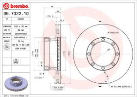 BREMBO 09732210 - DISCO VOLVO TRUCKS FL6 608/614(10 T