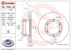 BREMBO 09732220 - DISCO VOLVO TRUCKS FL4 406/408(5.5