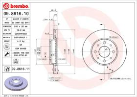 BREMBO 09861610 - DISCO DE FRENO