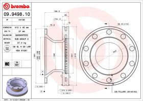 BREMBO 09949810 - DISCO RENAULT TRUCKS MIDLUM(II)22,5