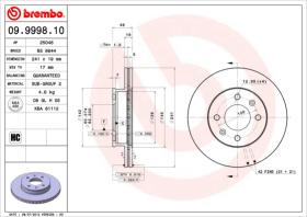 BREMBO 09999810 - DISCO DE FRENO