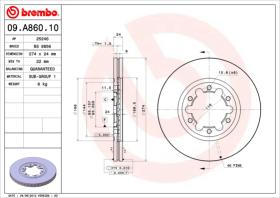 BREMBO 09A86010 - DISCO DE FRENO