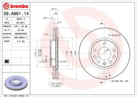 BREMBO 09A86114 - DISCO DE FRENO