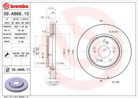 BREMBO 09A86610 - DISCO DE FRENO