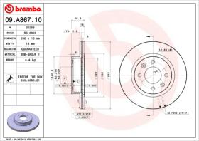 BREMBO 09A86710 - DISCO DE FRENO