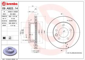 BREMBO 09A92214 - DISCO DE FRENO