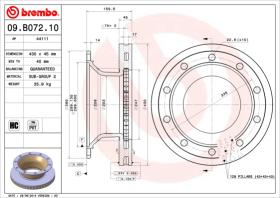 BREMBO 09B07210 - DISCO BPW(BERGISCHE ACHSEN)AXLE SB