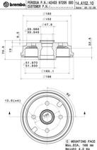 BREMBO 14A15210 - TAMBOR DE FRENO