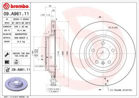 BREMBO 09A96111 - DISCO DE FRENO