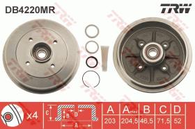 TRW DB4220MR - TAMBOR DE FRENO CON ANILLO SENSOR A