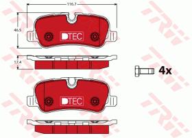 TRW GDB1632DTE - PASTILLAS DE FRENO DTEC