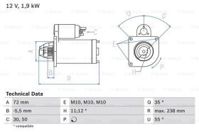 BOSCH 0986025470 - MOTOR DE ARRANQUE