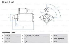 BOSCH 0986026050 - MOTOR DE ARRANQUE