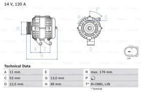 BOSCH 0986082220 - ALTERNADOR